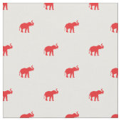 Tissu Éléphant rouge chanceux (Fermer)