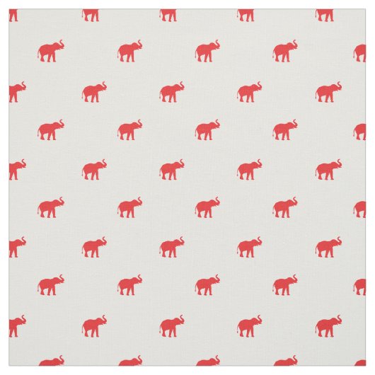Tissu Éléphant rouge chanceux (Échantillon)