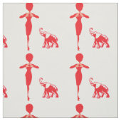 Tissu Éléphant rouge chanceux (Échantillon)