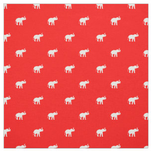 Tissu Éléphant rouge chanceux