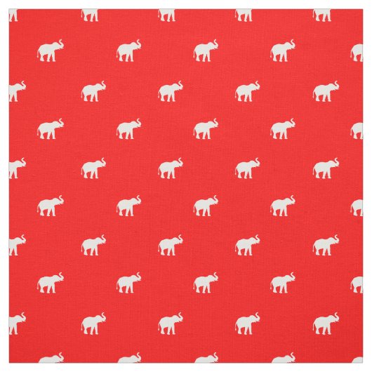 Tissu Éléphant rouge chanceux (Échantillon)