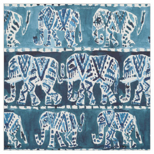 Tissu ELEPHANT SAFARI Boho Deep Indigo