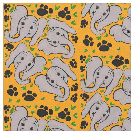 Tissu éléphants (Fermer)