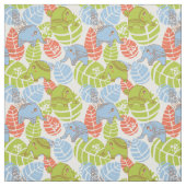 Tissu Éléphants colorés de jungle (Échantillon)