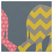 Tissu éléphants et flamants de bébé (Fermer)
