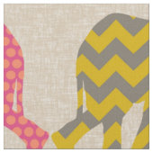 Tissu éléphants et flamants de bébé de toile (Fermer)