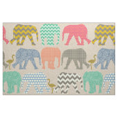 Tissu éléphants et flamants de bébé de toile (Fat Quarter)