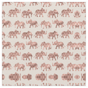 Tissu Eléphants Rose Rose Rose Or Polka Dot
