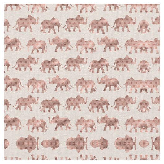 Tissu Eléphants Rose Rose Rose Or Polka Dot (Fermer)