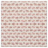 Tissu Eléphants Rose Rose Rose Or Polka Dot (Échantillon)