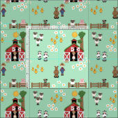 Tissu Élevage de menthe de ferme de Barnyard (Carreau)