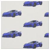 Tissu Elkhart Blue C8 Corvette dessin à la main (Échantillon)
