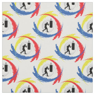 Tissu Emblème tricolore de boxe