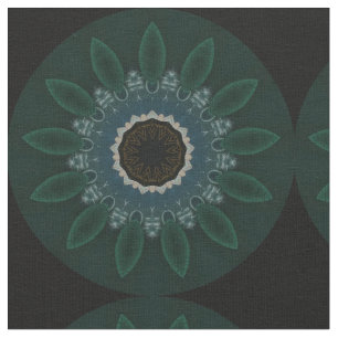 Tissu Emerald Green Blue Gold Floral moderne