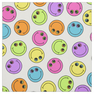 Tissu Emoji coloré fait face