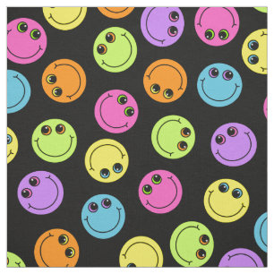 Tissu Emoji coloré fait face