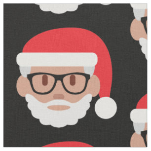 tissu émoji hipster Santa Claus