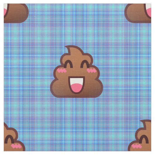 tissu émoji poop plaid (Fermer)