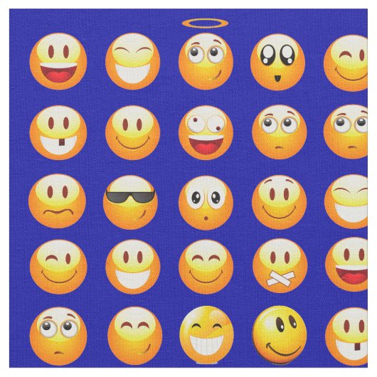 tissu emojis bleu foncé (Fermer)