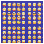 tissu emojis bleu foncé (Échantillon)