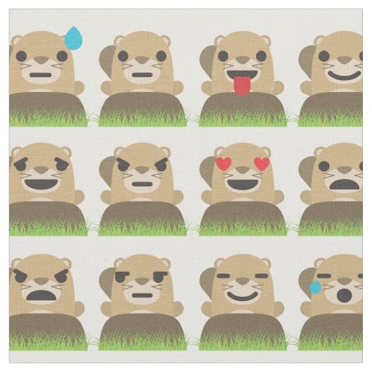 tissu emojis de marmotte (Fermer)