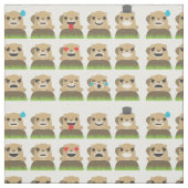 tissu emojis de marmotte (Échantillon)