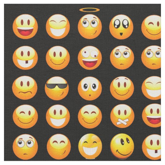 tissu emojis noir (Fermer)