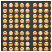 tissu emojis noir (Échantillon)