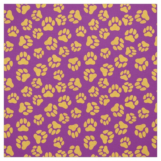 Tissu empreint de traces de pattes violettes et do (Échantillon)