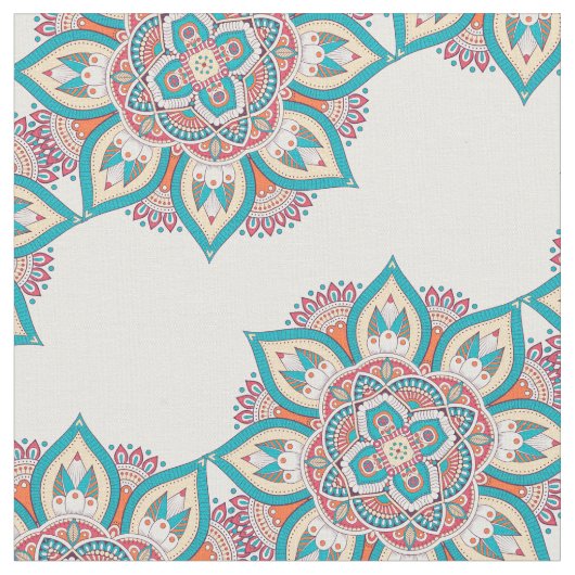 Tissu Empreinte colorée du mandala marocain (Fermer)