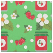 Tissu Empreinte de fruits fleurs de fraise confiture ver (Fermer)