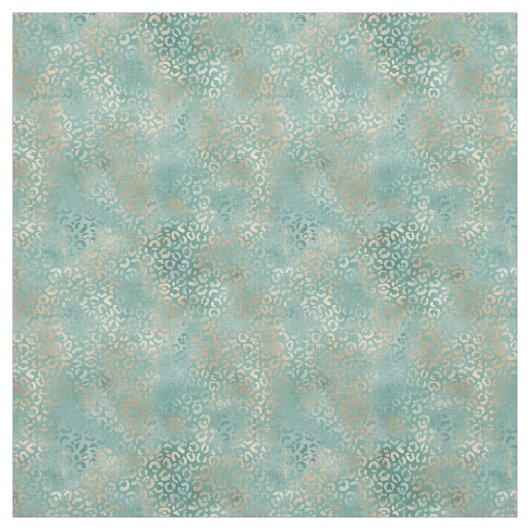 Tissu Empreinte de léopard Aqua Turquoise Gold Glam (Échantillon)