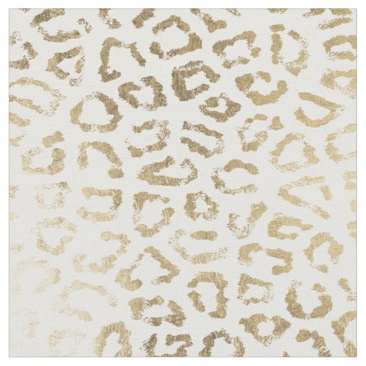 Tissu Empreinte de léopard chic blanc moderne de feuille (Fermer)