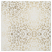 Tissu Empreinte de léopard chic blanc moderne de feuille (Échantillon)