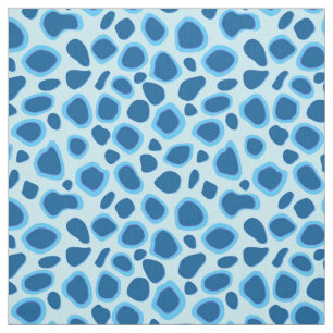 Tissu Empreinte de léopard - Cobalt foncé et bleu ciel