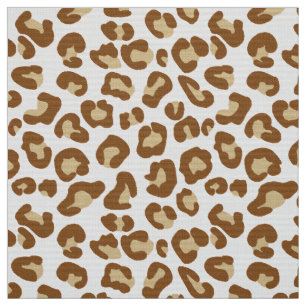Tissu Empreinte de léopard de neige, beige, tan et crè