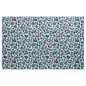 Tissu empreinte de léopard dentaire rose et turquoise (Fat Quarter)