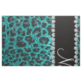 Tissu Empreinte de léopard d'parties scintillant d'aqua  (Fat Quarter)