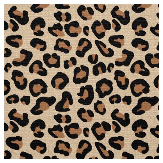 Tissu Empreinte de léopard, noir, Brown, rouille et bron (Échantillon)