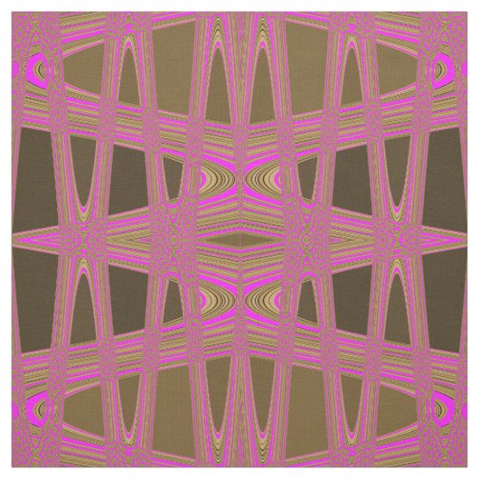 Tissu Empreinte de léopard rose Brown Zigzag Diamond Mot (Échantillon)