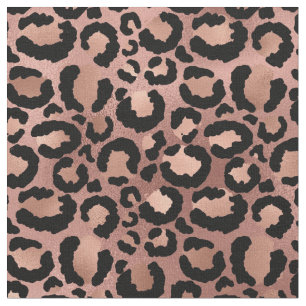 Tissu Empreinte de léopard rose et noir
