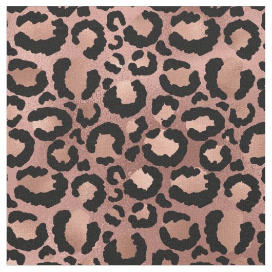 Tissu Empreinte de léopard rose et noir (Fermer)