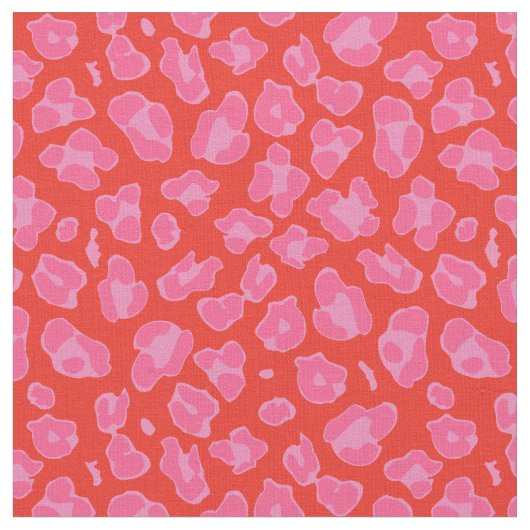 Tissu Empreinte de léopard rose et rouge mou (Fermer)