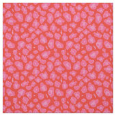 Tissu Empreinte de léopard rose et rouge mou (Échantillon)
