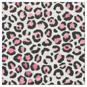 Tissu Empreinte de léopard rose sur blanc (Fermer)