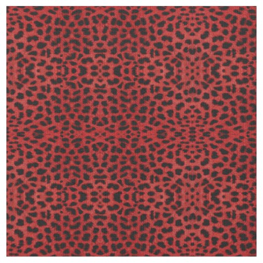 Tissu Empreinte de léopard rouge (Fermer)
