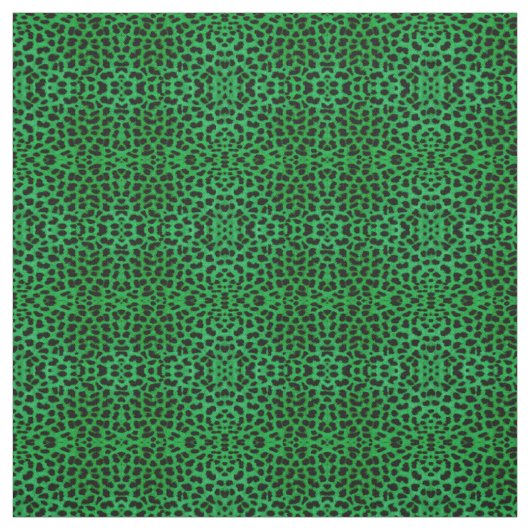 Tissu Empreinte de léopard vert (Échantillon)