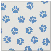 Tissu Empreinte de patte bleu et blanc (Fermer)