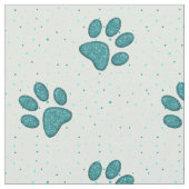 Tissu empreinte de patte de chat mousseux - menthe (Fermer)
