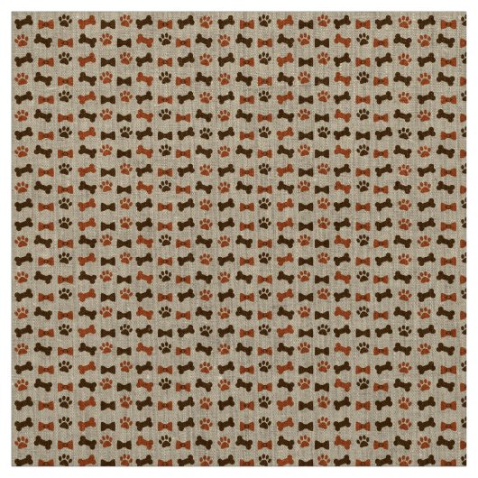 Tissu Empreinte de patte des animaux de chats de chien O (Échantillon)